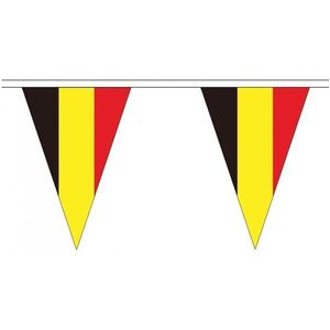 2x stuks belgie landen punt vlaggetjes 5 meter - Slinger / vlaggenlijnen - Belgische feestartikelen/versiering