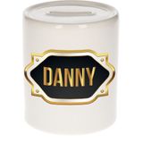 Danny naam cadeau spaarpot met gouden embleem - kado verjaardag/ vaderdag/ pensioen/ geslaagd/ bedankt