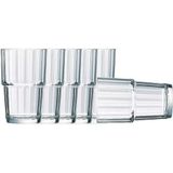 6x Drinkglazen/waterglazen Norvege transparant 270 ml - Koffie/thee glazen Norvege 270 ml