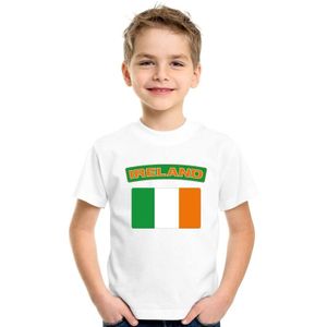 Ierland t-shirt met Ierse vlag wit kinderen