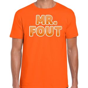 Bellatio Decorations verkleed t-shirt voor heren - Mr. Fout - oranje - carnaval