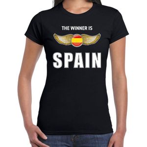 The winner is Spain / Spanje t-shirt zwart voor dames - landen supporter shirt / kleding - Songfestival / EK / WK