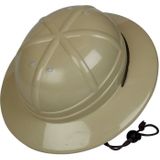 6x stuks kaki safari/jungle verkleed helm voor kinderen - Carnaval hoeden/helmen verkleedkleding accessoires
