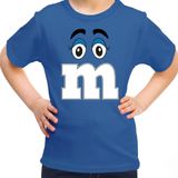 Bellatio Decorations verkleed t-shirt M voor kinderen - blauw - meisje - carnaval/themafeest kostuum