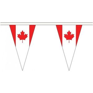 Canada landen punt vlaggetjes 5 meter - slinger / vlaggenlijn - Feestartikelen en versiering