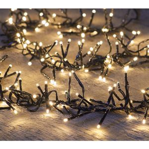 Set van 2x stuks clusterverlichting knipper functie en timer 384 warm witte leds - Kerstverlichting / boomverlichting