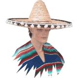 4x stuks sombrero verkleed hoed Cancun de luxe 55 cm - Mexicaanse carnaval hoeden