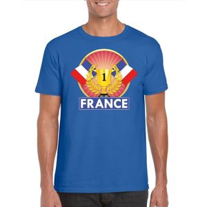 Blauw Frans kampioen t-shirt heren - Frankrijk supporters shirt