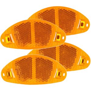 Spaakreflectoren/fietsreflectoren oranje 4x stuks - Fiets accessoires/veiligheid/zichtbaarheid