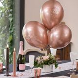 Santex verjaardag leeftijd ballonnen 18 jaar - 24x stuks - rosegoud - 30 cm - Feestartikelen