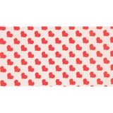 Bruiloft inpakpapier/cadeaupapier rode hartjes print 200 x 70 cm rol - Huwelijkscadeau kadopapier / cadeaupapier