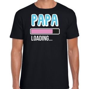 Bellatio Decorations Cadeau t-shirt aanstaande papa - papa loading - blauw/roze- heren - Vaderdag/verjaardag