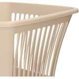 Plasticforte Afvalbak/vuilnisbak/kantoor prullenbak - 2x stuks - plastic - beige - 30 cm
