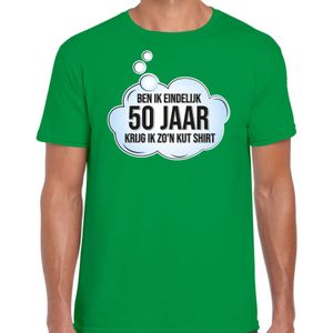 Bellatio Decorations verjaardag cadeau t-shirt heren - 50 jaar/Abraham - groen - kut shirt