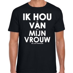 Ik hou er van als mijn vrouw mij laat tennissen shirt - grappig tennissen hobby t-shirt zwart heren - Cadeau tennisser