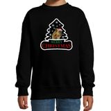 Dieren kersttrui eekhoorntje zwart kinderen - Foute eekhoorntjes kerstsweater jongen/ meisjes - Kerst outfit dieren liefhebber