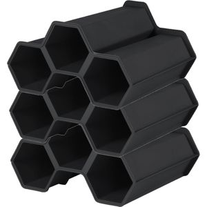 4x stuks stapelbare wijnrekken module voor 12 flessen L34 x B31 x H18 cm - Wijnfles houder hexagon