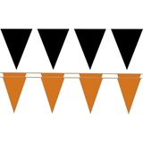 Folat - Feestvlaggetjes pakket - zwart/oranje - 60m - Halloween kleur