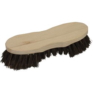 Schrobborstel van hout met baard s-vorm bruin - Schoonmaakartikelen/schoonmaakborstels
