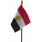 4x stuks Egypte tafelvlaggetjes 10 x 15 cm met standaard - Supporters artikelen