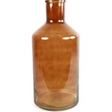 Countryfield Bloemenvaas - bruin - doorzichtig glas - XXL fles - D24 x H51 cm