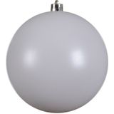 1x Grote winter witte kunststof kerstballen van 20 cm - mat - winter witte kerstboom versiering