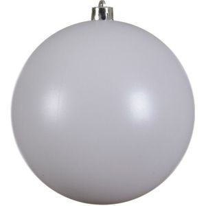 1x Grote winter witte kunststof kerstballen van 20 cm - mat - winter witte kerstboom versiering