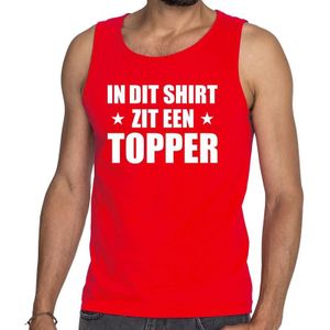 In dit shirt zit een Topper tekst tanktop/mouwloos shirt rood voor heren - heren Toppers shirts
