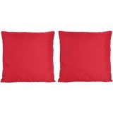 6x Bank/sier kussens voor binnen en buiten in de kleur rood 45 x 45 cm - Tuin/huis kussens