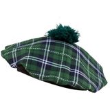 Boland Carnaval verkleed hoed/baret in Schotse ruit - 2x - groen - polyester - heren - Schotland