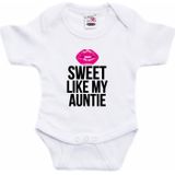 Sweet like my auntie tekst baby rompertje wit jongens en meisjes - Cadeau tante rompertje - Babykleding