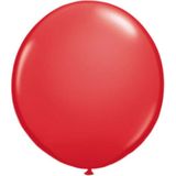 2x stuks qualatex mega ballon 90 cm diameter rood - Feestartikelen/versieringen