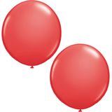 2x stuks qualatex mega ballon 90 cm diameter rood - Feestartikelen/versieringen