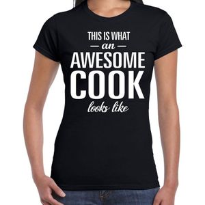 Awesome cook - geweldige kok / kokkin cadeau t-shirt zwart dames - beroepen shirts / verjaardag cadeau