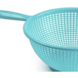 Plasticforte Keuken vergiet/zeef - 2x - kunststof - Dia 24 cm x Hoogte 11 cm - blauw