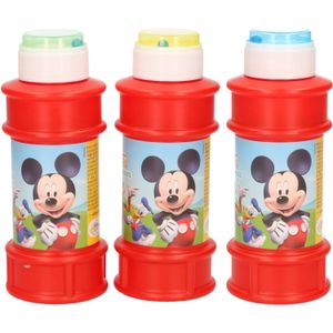 4x Disney Mickey Mouse bellenblaas flesjes met spelletje 175 ml voor kinderen - Uitdeelspeelgoed - Grabbelton speelgoed