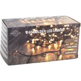 Kerstverlichting lichtsnoeren - 2x stuks - goud - 18 m - 240 leds