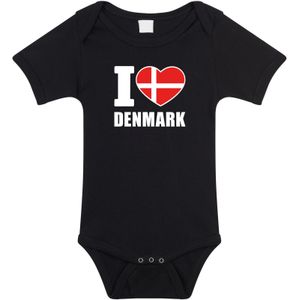 I love Denmark baby rompertje zwart jongens en meisjes - Kraamcadeau - Babykleding - Denemarken landen romper