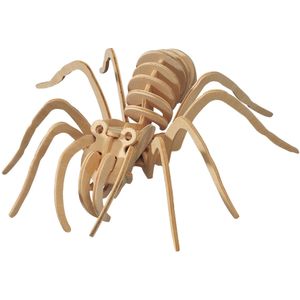 Houten dieren 3D puzzel tarantula spin - Speelgoed bouwpakket 23 x 18,5 x 0,3 cm.