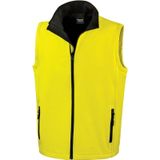 Softshell casual bodywarmer geel voor heren - Outdoorkleding wandelen/zeilen - Mouwloze vesten