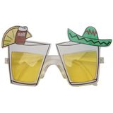 4x stuks mexico feest/party bril met tequila glazen - Carnaval party brillen