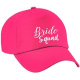 Vrijgezellenfeest dames petjes sierlijk - 1x Bride to Be zwart + 7x Bride Squad roze - Vrijgezellen vrouw accessoires/ artikelen