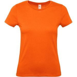 Set van 4x stuks oranje t-shirts met ronde hals voor dames - 100% katoen - Koningsdag / Nederland supporter, maat: M (38)