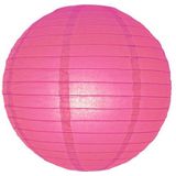 12x Luxe bol lampionnen fuchsia roze 25 cm - Feestversiering/decoratie