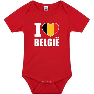I love Belgie baby rompertje rood jongens en meisjes - Kraamcadeau - Babykleding - Belgie landen romper