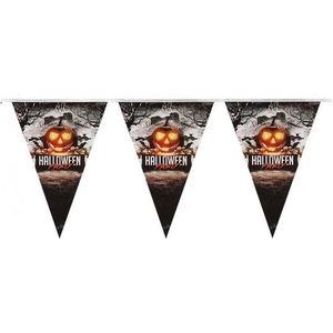 Vlaggenlijn pompoen 250 cm - Halloween feest versiering/decoratie - Horror griezel feestje