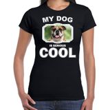 Britse bulldog honden t-shirt my dog is serious cool zwart - dames - Britse bulldogs liefhebber cadeau shirt