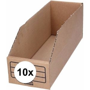 10x Sorteer/Opslag bakjes 10 x 30 cm van karton