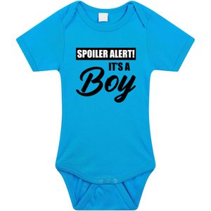 Spoiler alert boy gender reveal cadeau tekst baby rompertje blauw jongens - Kraamcadeau - Babykleding
