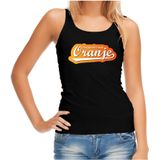 Zwart fan tanktop voor dames - supporter van oranje - Holland / Nederland supporter - EK/ WK mouwloos t-shirt / outfit